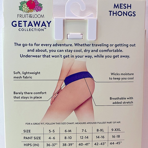 NEW FRUIT OF THE LOOM GETAWAY COLLECTION 4 PACK THONGS SIZE 9- 2 XL - Picture 5 of 10
